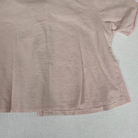 Vintage Victoria's Secret Smooth Satin Detail Night Crop Pale Pink Button Shirt - Picture 7 of 11
